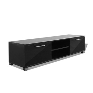 Comodă TV, negru extralucios, 120 x 40,3 x 34,7 cm - Img 2