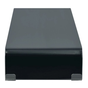 Comodă TV/Suport monitor sticlă, 90 x 30 x 13 cm, negru - Img 3