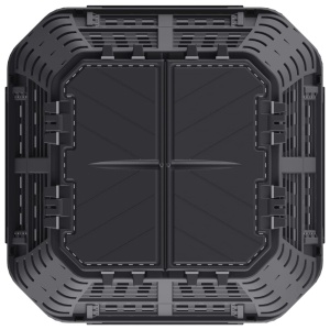 Compostor de grădină, negru, 93,3x93,3x80 cm, 480 L - Img 7
