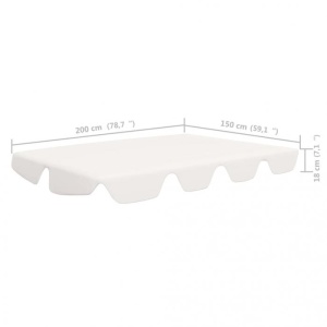 Copertină de rezervă leagăn grădină, alb, 226x186 cm 270 g/m - Img 5