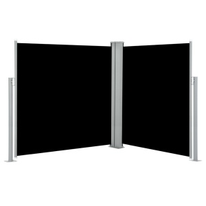 Copertină laterală dublă retractabilă, negru, 170 x 600 cm - Img 4