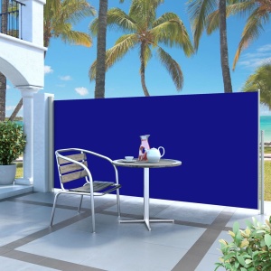 Copertină laterală retractabilă, albastru, 140 x 300 cm