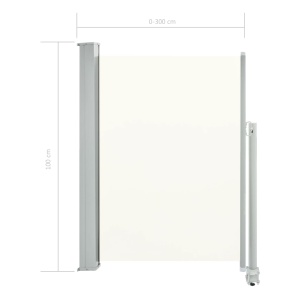 Copertină laterală retractabilă de terasă, crem, 100 x 300 cm - Img 7