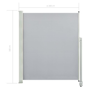 Copertină laterală retractabilă de terasă, gri, 160 x 300 cm - Img 7