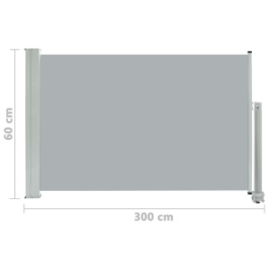 Copertină laterală retractabilă de terasă, gri, 60 x 300 cm - Img 7