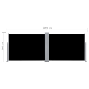Copertină laterală retractabilă, negru, 100 x 1000 cm - Img 11