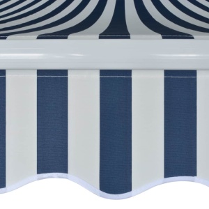 Copertină pliabilă cu acționare manuală, 450 cm, albastru/alb - Img 6