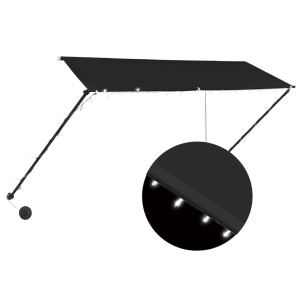 Copertină retractabilă cu LED, antracit, 300 x 150 cm - Img 2