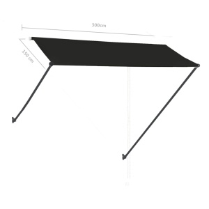 Copertină retractabilă cu LED, antracit, 300 x 150 cm - Img 9