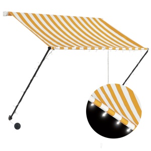 Copertină retractabilă cu LED, galben și alb, 150 x 150 cm - Img 2