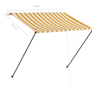 Copertină retractabilă cu LED, galben și alb, 150 x 150 cm - Img 9