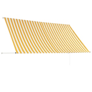 Copertină retractabilă, galben și alb, 300 x 150 cm - Img 8