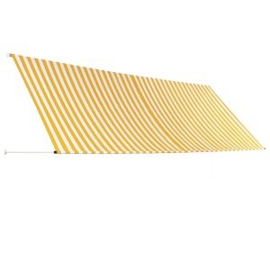 Copertină retractabilă, galben și alb, 400 x 150 cm - Img 4