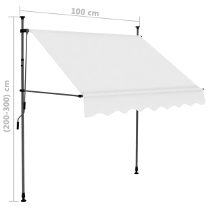 Copertină retractabilă manual cu LED, crem, 100 cm - Img 7