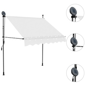 Copertină retractabilă manual cu LED, crem, 200 cm - Img 3