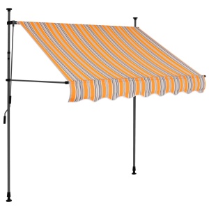 Copertină retractabilă manual cu LED, galben &amp; albastru, 100 cm - Img 2