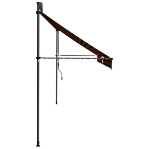 Copertină retractabilă manual cu LED, portocaliu &amp; maro, 400 cm - Img 7