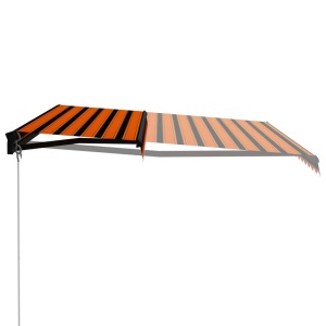 Copertină retractabilă manual LED portocaliu/maro, 450 x 300 cm - Img 4