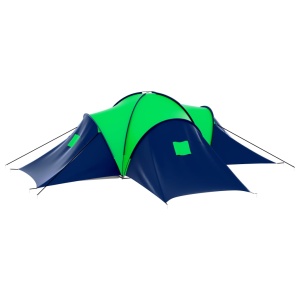 Cort camping din material textil, 9 persoane, albastru și verde - Img 8
