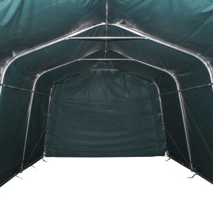 Cort de animale detașabil verde inchis 3,3x8 m PVC 550g/m² - Img 6