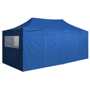 Cort de petrecere pliabil cu 4 pereți, albastru, 3 x 6 m, oțel - Img 8