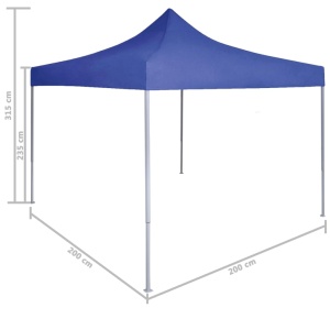 Cort de petrecere pliabil profesional, albastru, 2 x 2 m, oțel - Img 9