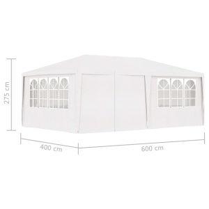 Cort de petrecere profesional cu pereți alb 4 x 6 m 90 g/m² - Img 9