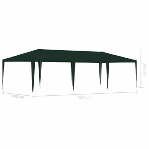 Cort de petrecere profesional, verde, 4 x 9 m, 90 g/m² - Img 5