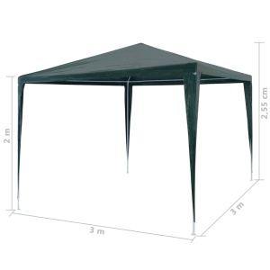 Cort de petrecere, verde, 3 x 3 m, PE - Img 5