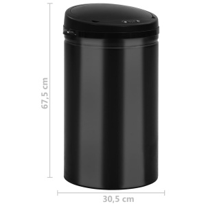 Coș de gunoi automat cu senzor, 40 L, negru, oțel carbon - Img 7