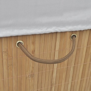 Coș de rufe din bambus, natural, dreptunghiular - Img 2