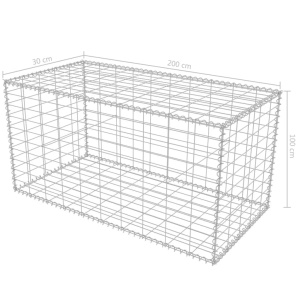 Coș gabion, 200 x 30 x 100 cm, oțel galvanizat - Img 5