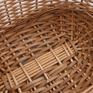 Coș lemne foc mânere de transport natural 58x42x29 cm salcie - Img 2