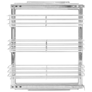 Coș sârmă bucătărie retractabil 3 niveluri argintiu 47x15x56 cm - Img 2