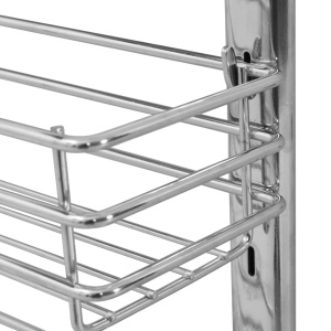 Coș sârmă bucătărie retractabil 3 niveluri argintiu 47x15x56 cm - Img 6