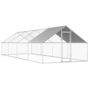 Coteț de exterior pentru păsări, 2,75x8x1,92 m, oțel galvanizat