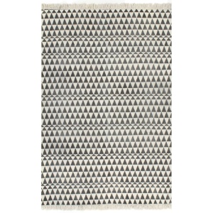 Covor Kilim, negru/alb, 120 x 180 cm, bumbac, cu model