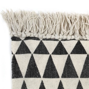 Covor Kilim, negru/alb, 120 x 180 cm, bumbac, cu model - Img 3