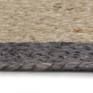 Covor manual cu margine gri inchis, 90 cm, iută - Img 5