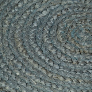 Covor manual, verde măsliniu, 120 cm, iută, rotund - Img 2
