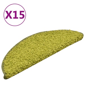 Covorașe pentru trepte scară, 15 buc., verde, 56x17x3 cm - Img 2