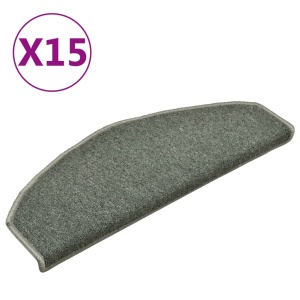 Covorașe pentru trepte scară, 15 buc., verde inchis, 65x24x4 cm - Img 2