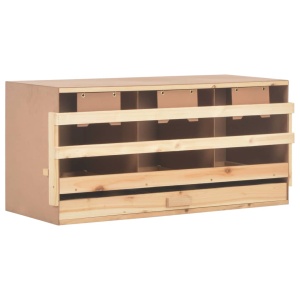 Cuibar găini cu 3 compartimente, 96x40x45 cm, lemn masiv pin - Img 3