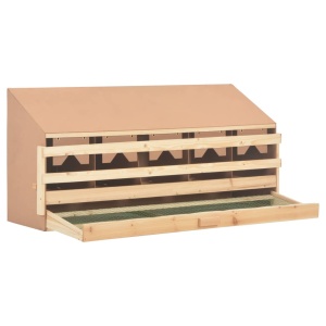 Cuibar găini cu 5 compartimente 117x33x54 cm lemn masiv pin - Img 4