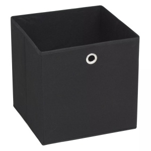 Cutii depozitare, 4 buc, material nețesut, 32x32x32 cm, Negru - Img 3