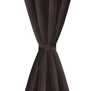 Draperii opace cu ocheți metalici, 2 buc, 135 x 175 cm, maro - Img 3