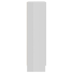 Dulap cu vitrină, alb extralucios, 82,5 x 30,5 x 115 cm, PAL - Img 6