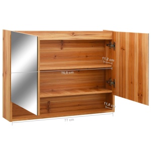Dulap de baie cu oglindă și LED-uri, stejar 80 x 15 x 60 cm MDF - Img 9