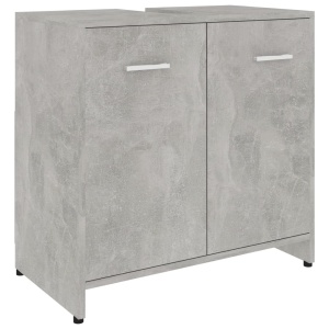 Dulap de baie, gri beton, 60 x 33 x 58 cm, PAL - Img 2
