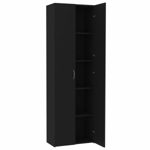 Dulap de birou, negru, 60x32x190 cm, PAL - Img 8
